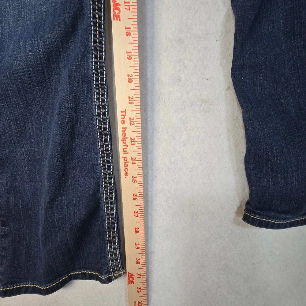 BKE Dakota Slim Straight Leg Jeans Dark Wash Denim Size 26L Hemmed 31 Inseam